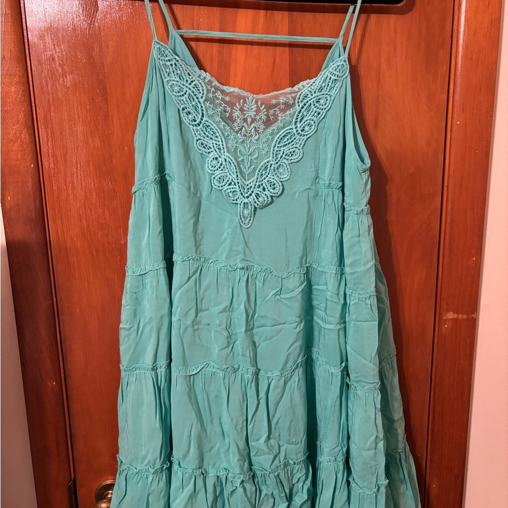 Soieblu Teal Lace Midi Dress